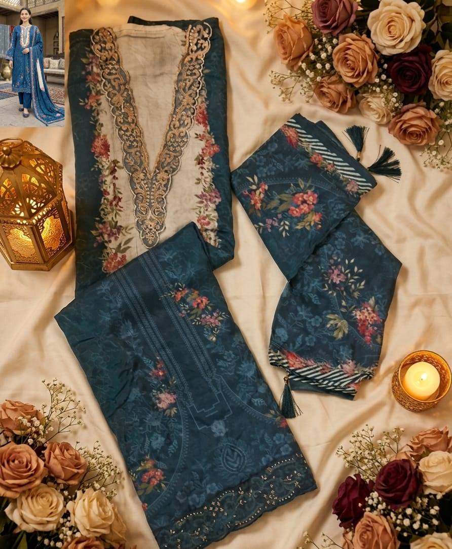 KT – 357 by shree fab A TO B SERIES Pakistani Stylish Embroidered PURE SATIN viscose Dresses At Wholesale Price